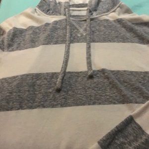 Long grey and white sweatshirt